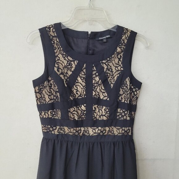 Gianni Bini Dress Womens Size 2 Black Lace Overlay Sleeveless Cocktail Party - Picture 3 of 15